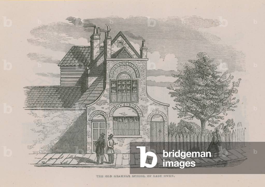 The old grammar school of Lady Owen (engraving)