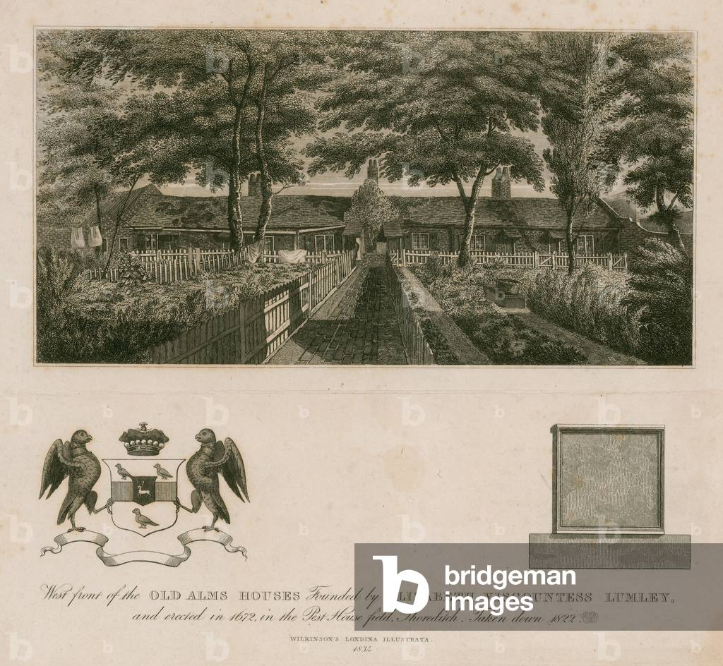 Old Alms Houses, Shoreditch (engraving)