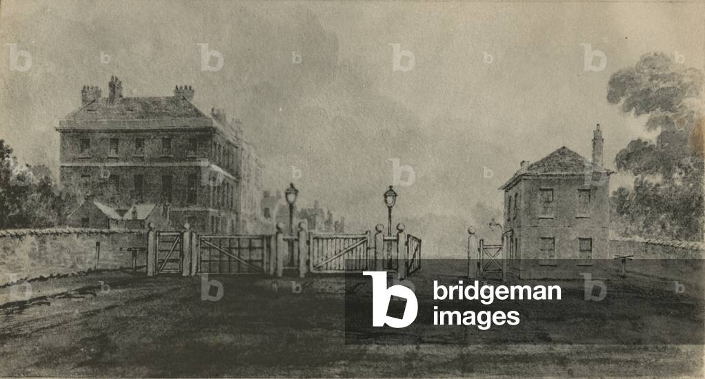 Old Apsley House before it was fronted with stone (w/c on paper)