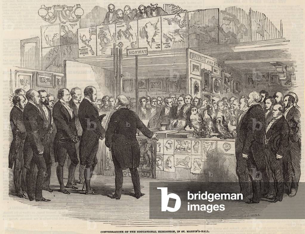 Conversazione of the Educational Exhibition in St Martin's Hall, London (engraving)