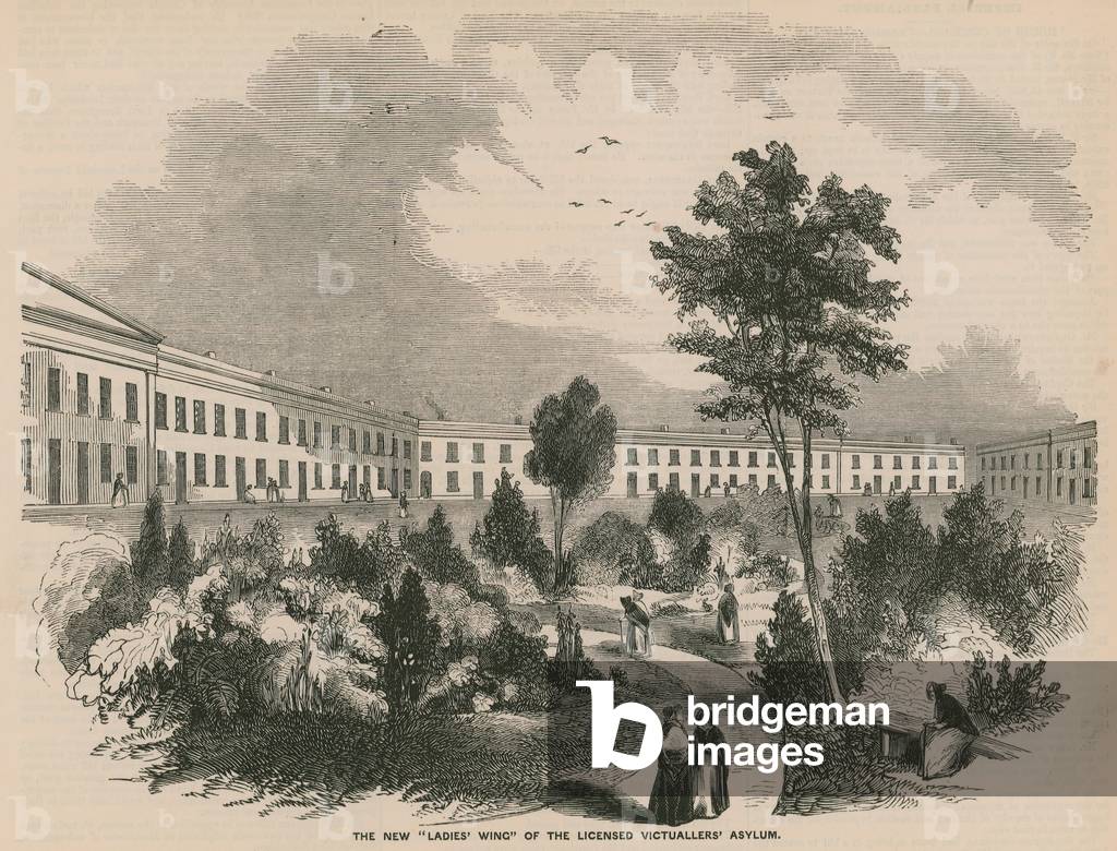 The new ladies wing of the licensed victuallers' asylum (engraving)