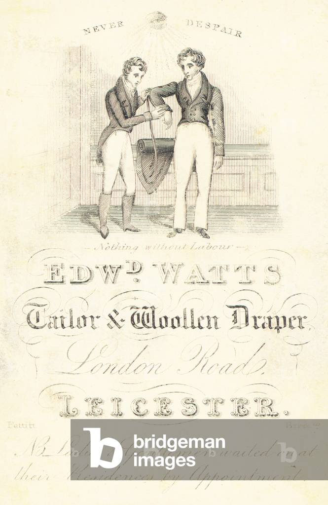 Trade card, Edward Watts (engraving)