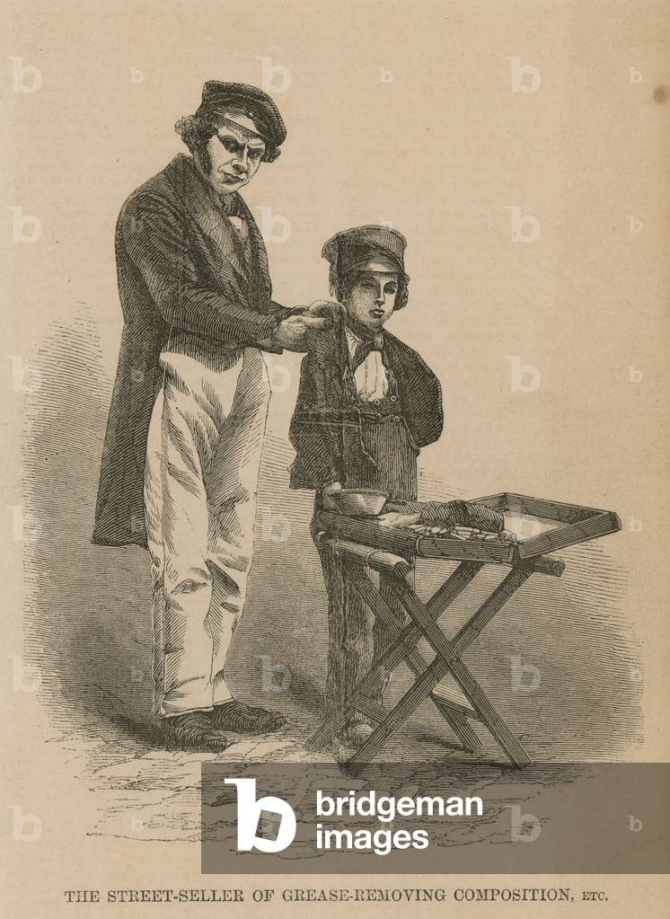 The street-seller of grease-removing composition (engraving)