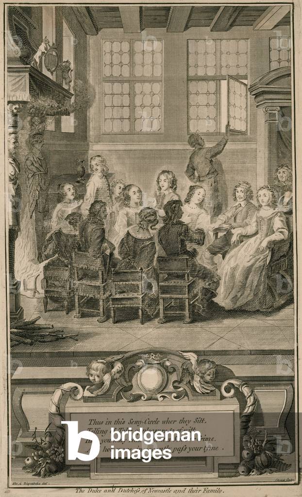 The Duke and Duchess of Newcastle and their family (engraving)