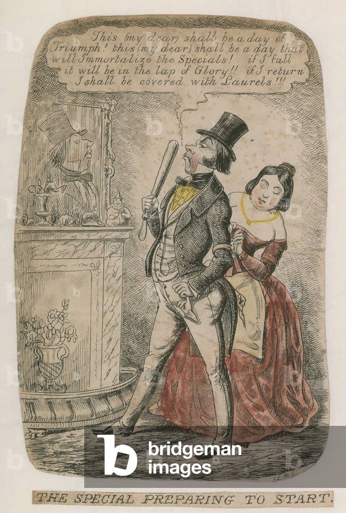 The special preparing to start (engraving)