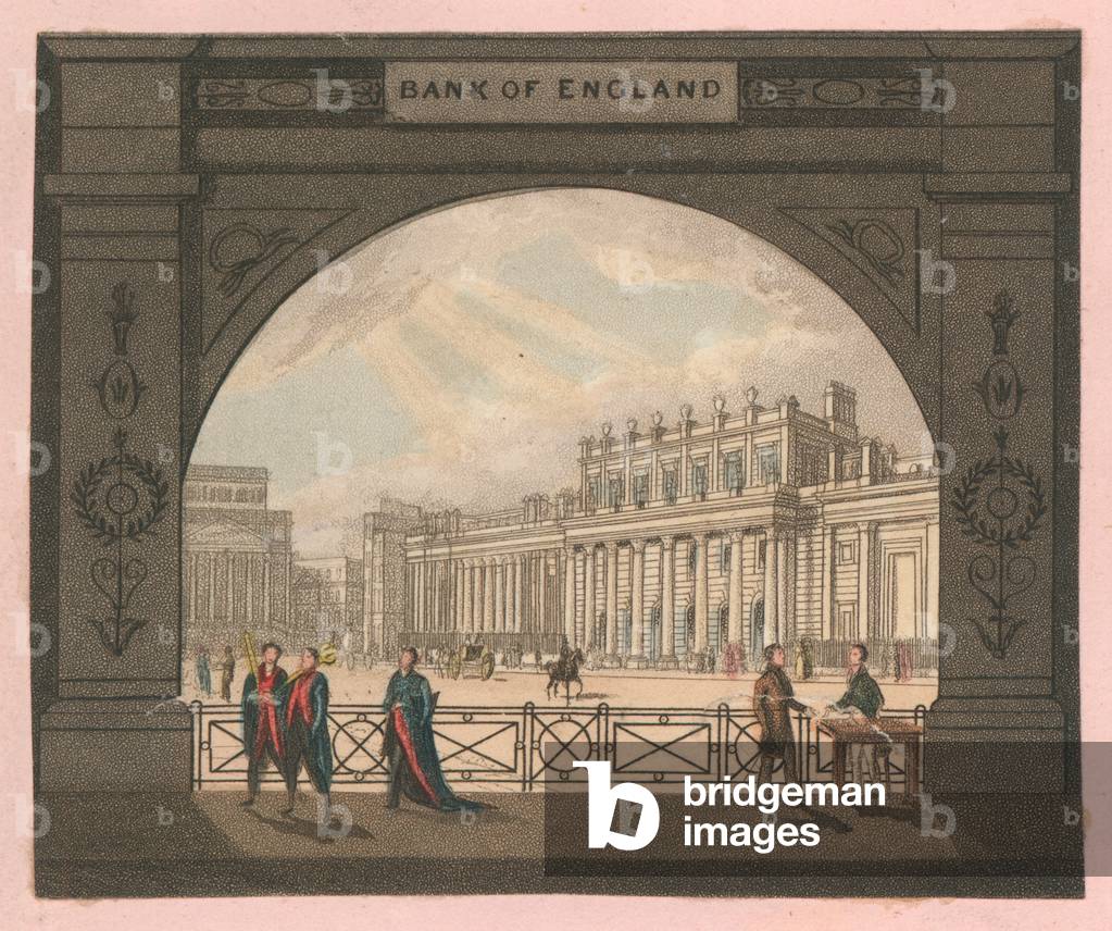 Bank of England (coloured engraving)