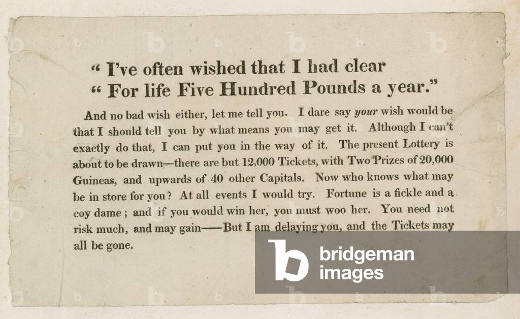 Lottery advertisements (engraving)