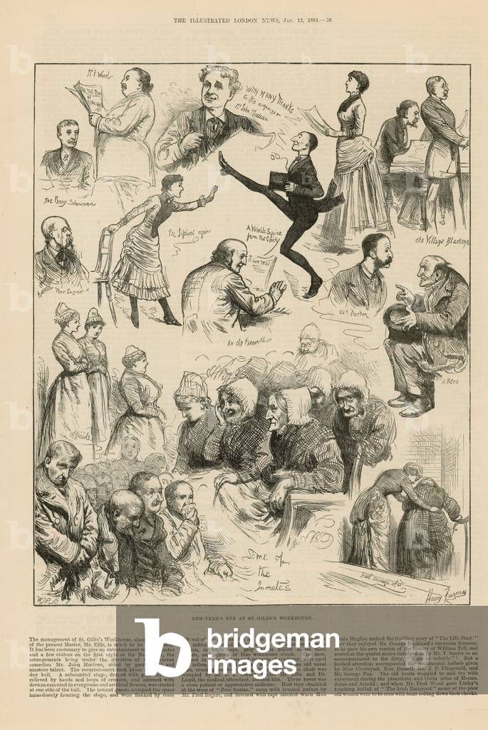 New Year's Eve at St Giles's Workhouse (engraving)