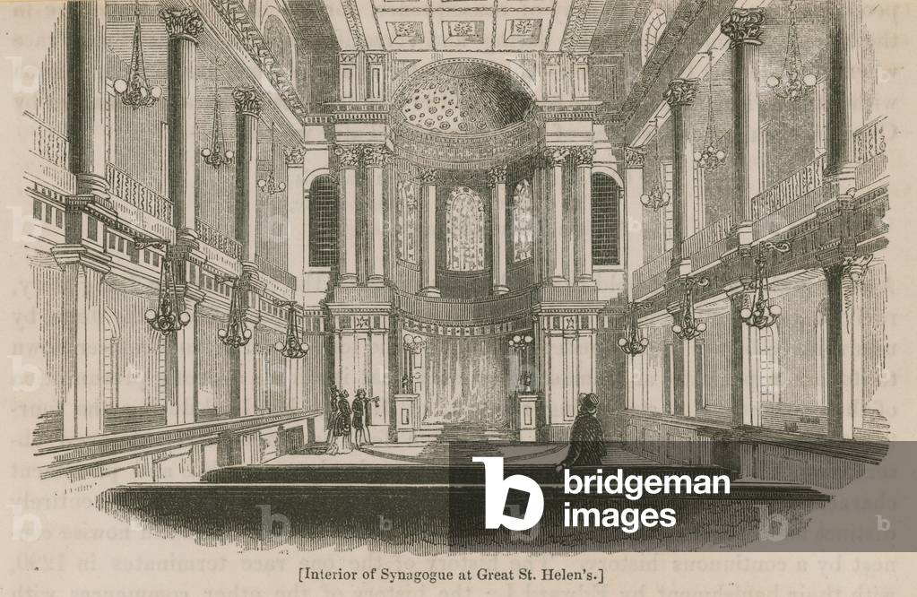 Interior of Synagogue at Great St Helen's, London (engraving)