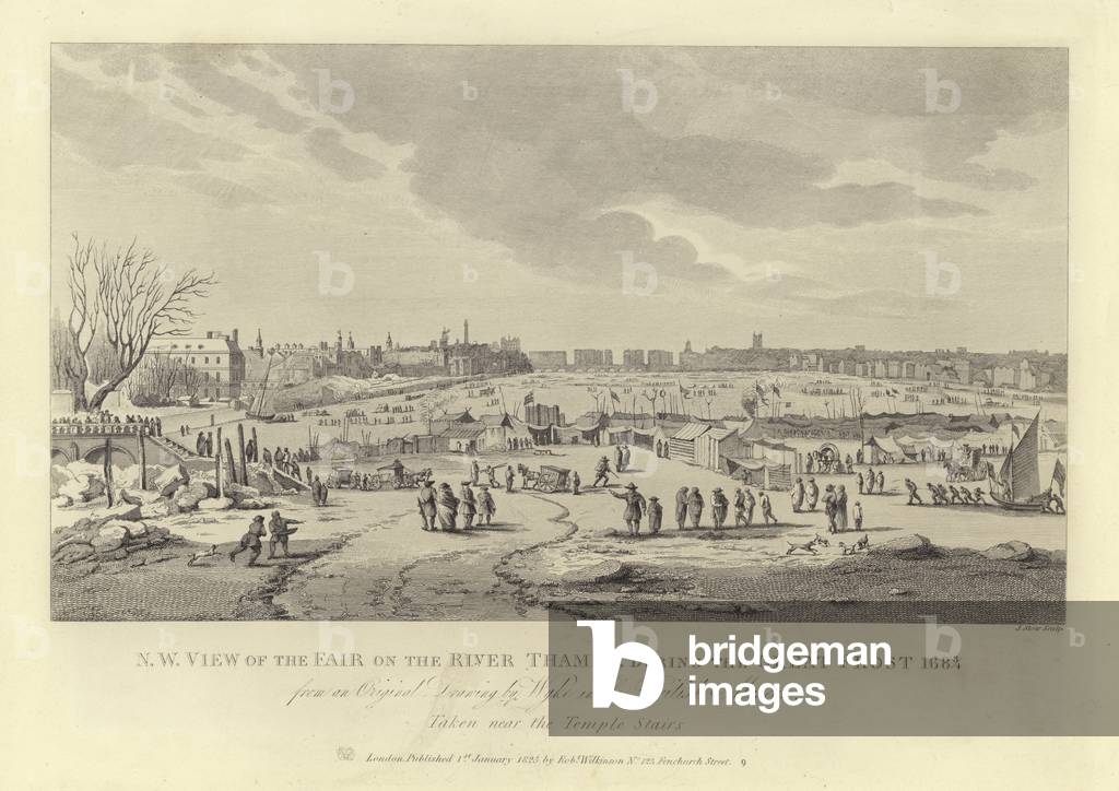 Frost fair on the Thames, 1683-1684 (engraving)