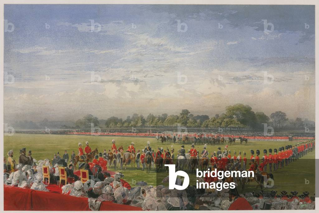 Gathering in Hyde Park, London (colour litho)