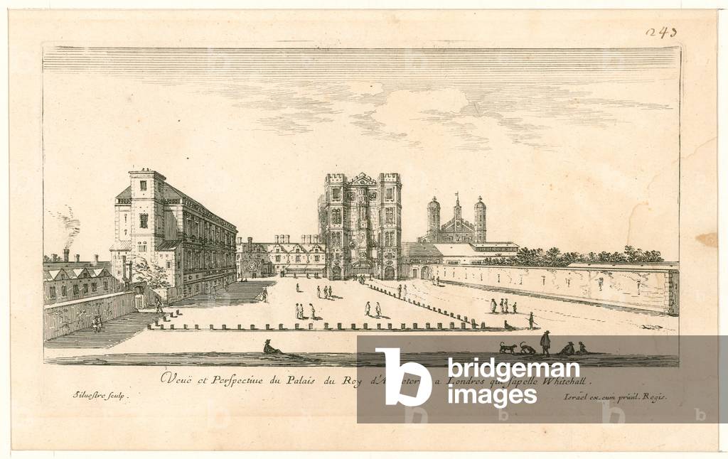 Whitehall.  Etching by Israel Silvestre, 1640 (engraving)