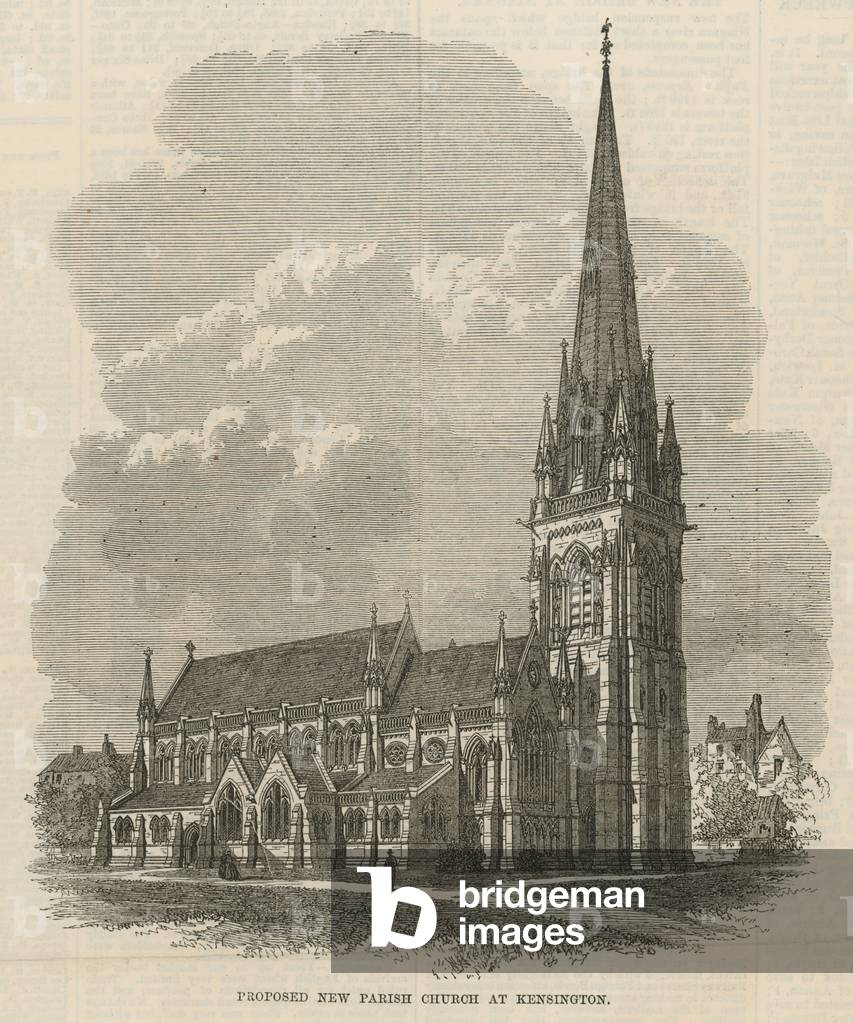 Proposed new Parish Church at Kensington (engraving)
