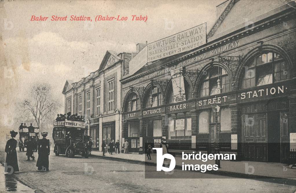 Baker Street underground station (b/w photo)