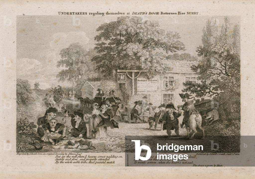 Undertakers regaling themselves at Death's Door, Battersea Rise, Surrey (engraving)