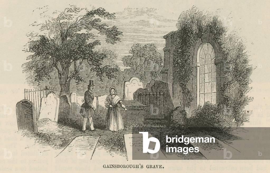 Thomas Gainsborough's grave (engraving)