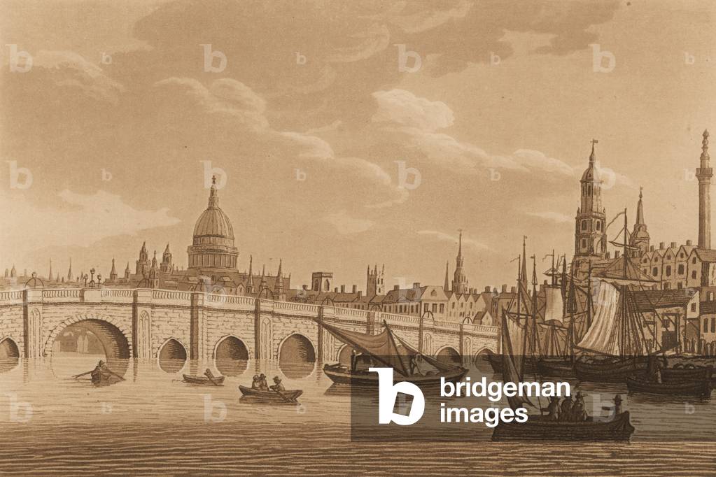 General view of London Bridge (engraving)