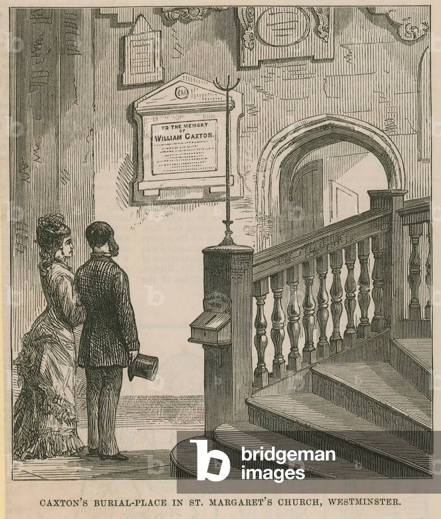 The burial place of William Caxton (engraving)