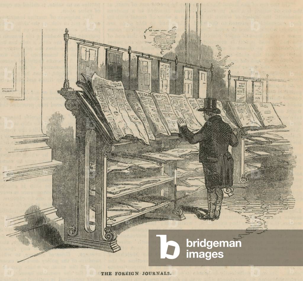 A visit to Lloyds - the insurance of ships: The foreign journals (engraving)