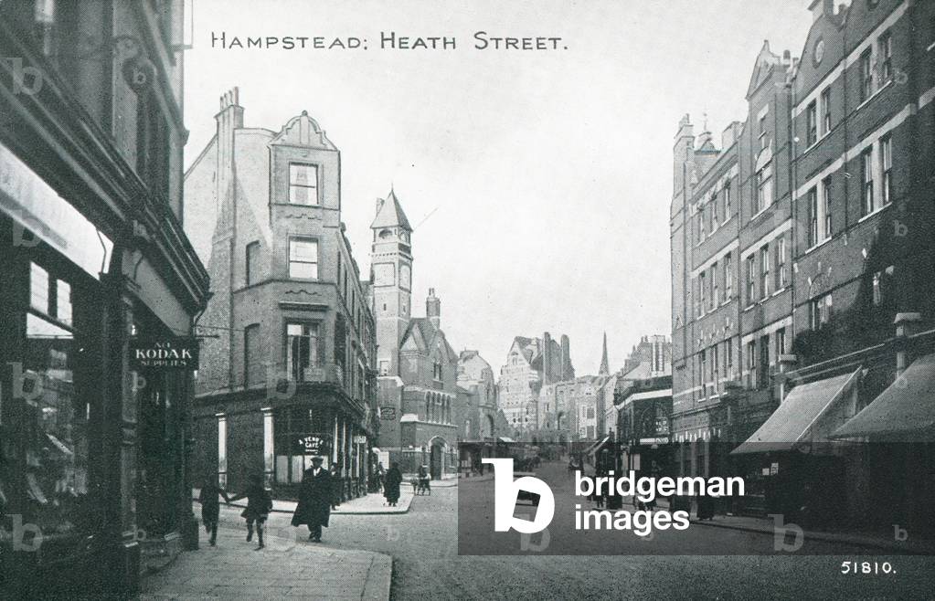 Heath Street in Hampstead (b/w photo)