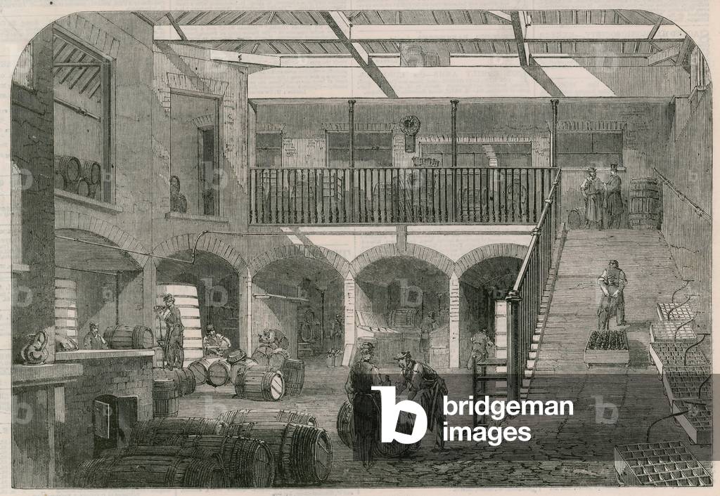 Messrs Gilbey's wine stores in Titchfield Street (engraving)