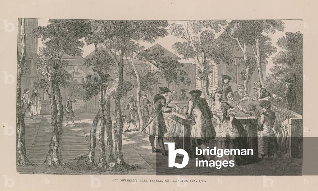 Old Mulberry Tree Tavern in Islington (engraving)