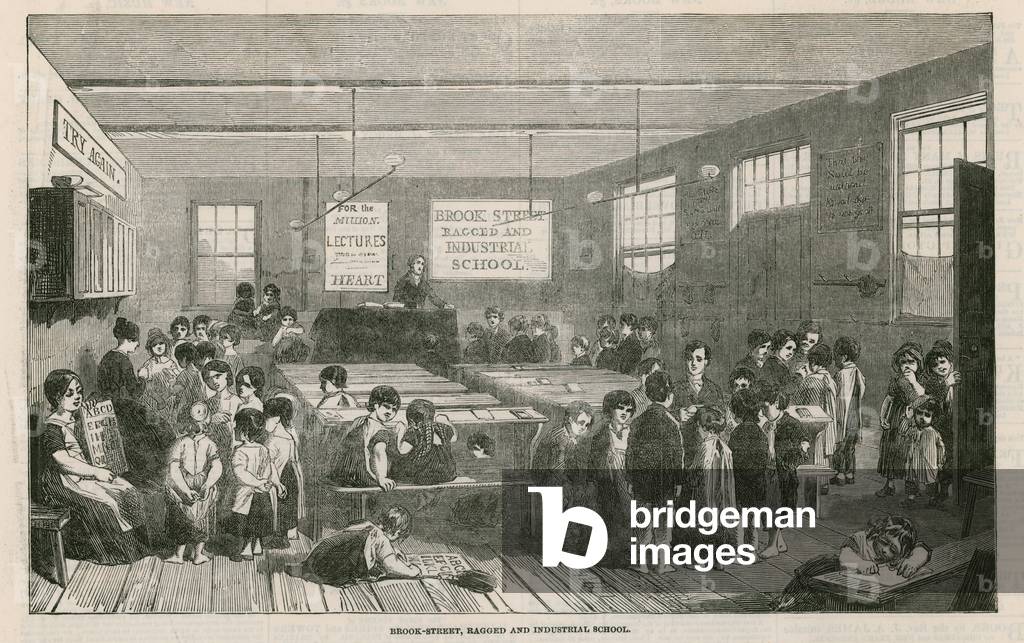 Brook Street,  Ragged and Industrial School (engraving)