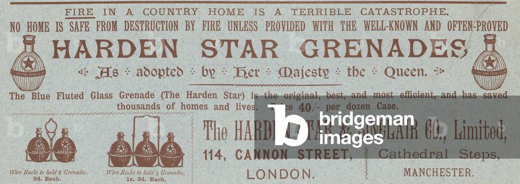 Advert for Harden Star Grenades (engraving)