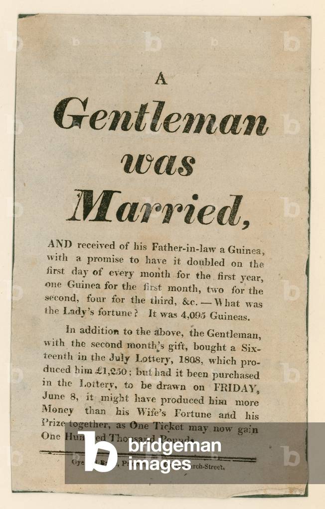 Lottery advertisement (engraving)