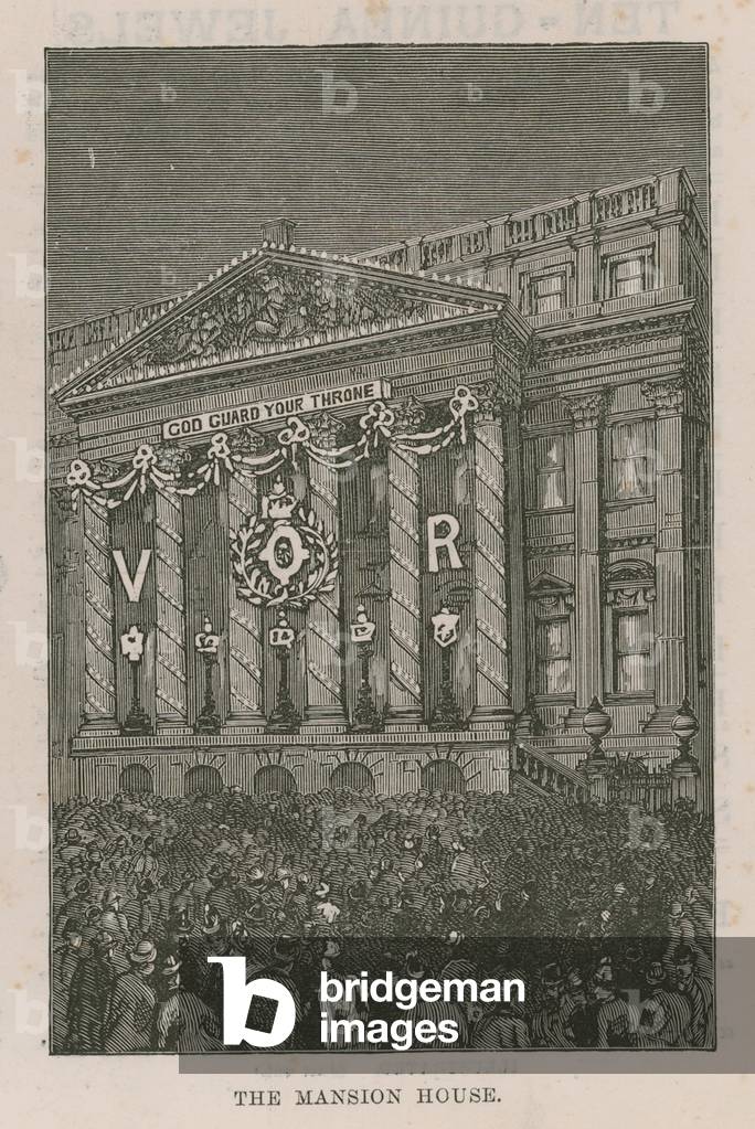Illuminations adorning the Mansion House (engraving)