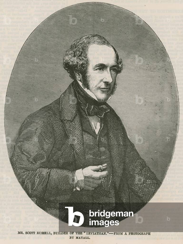 Scott Russell, builder of the Leviathan steam ship (engraving)