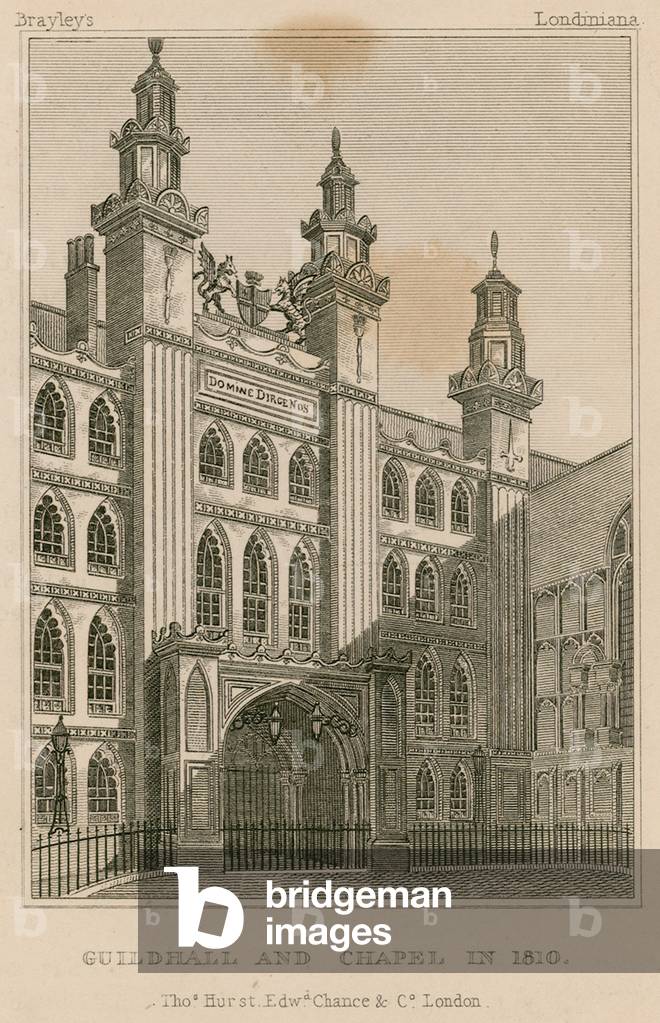 Guildhall and Chapel, London, in 1810 (engraving)