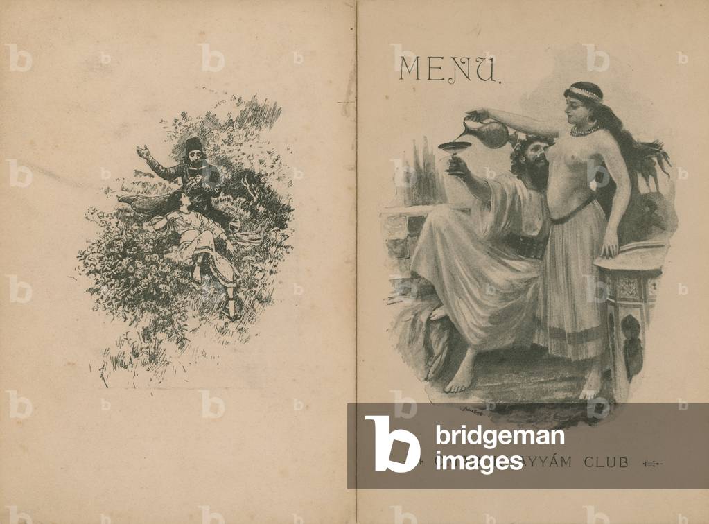Omar Khayyam Club Dinner Menu (engraving)