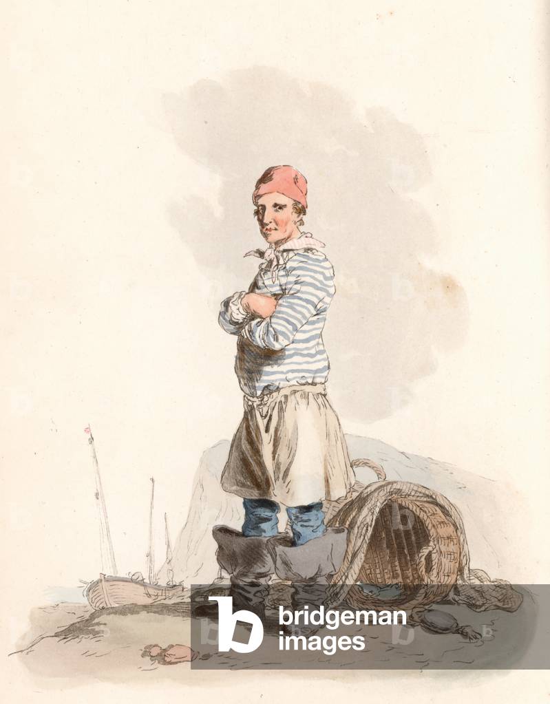 Hastings Fisherman (coloured engraving)