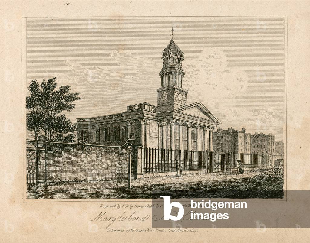 St Marylebone Church, London (engraving)