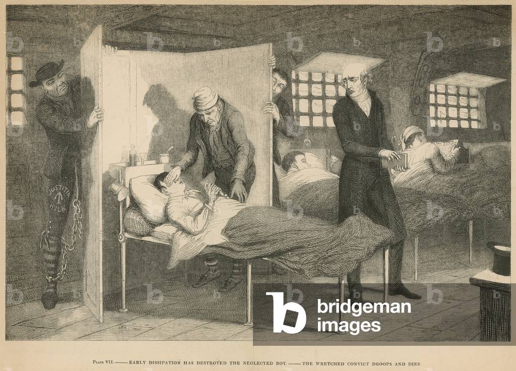Early dissipation has destroyed the neglected boy (engraving)