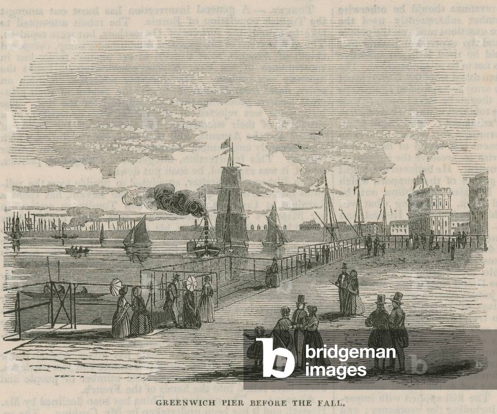 Greenwich Pier before the fall (engraving)