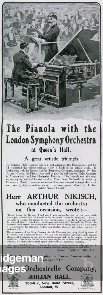 Advertisement for pianola (litho)
