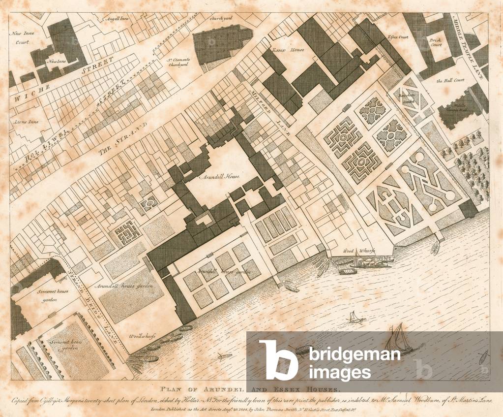 Plan of Arundel and Essex Houses, London (engraving)