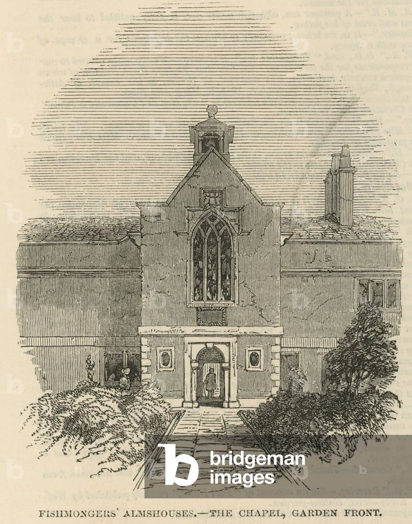 Chapel at the Fishmongers' almshouses (engraving)