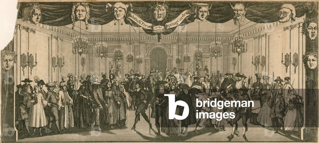 Ridotto Al'Fresco; or, the humours of Spring Gardenss (engraving)