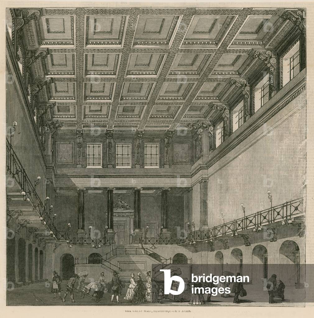 The Great Hall, Euston Square Station, London (engraving)