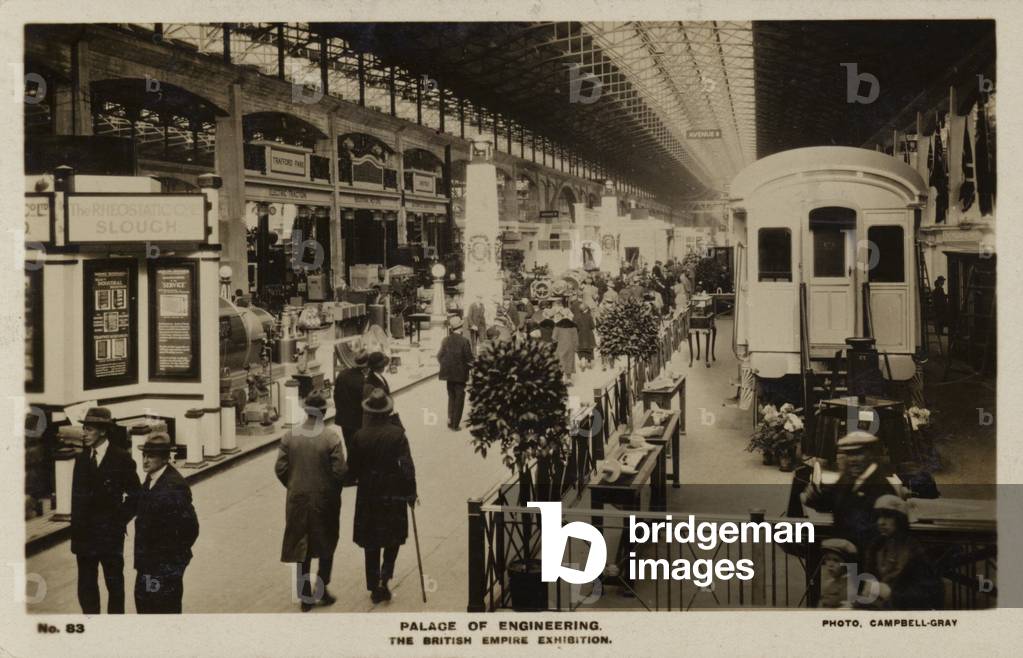 Palace of Engineering at the British Empire Exhibition, held in Wembley, Middlesex in 1924 and 1925 (b/w photo)