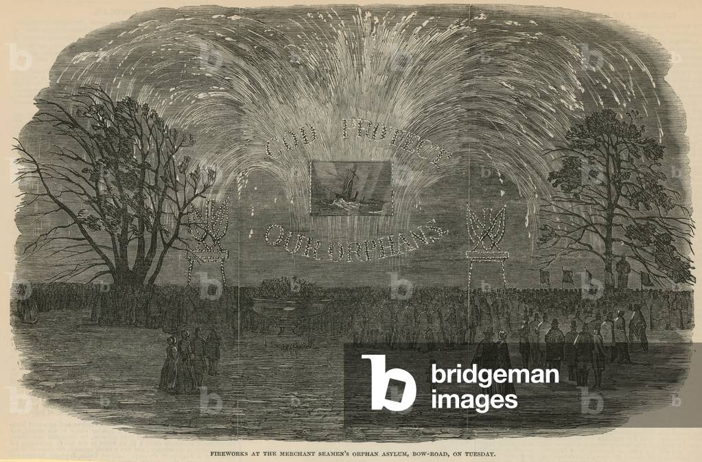 Fireworks at the Merchant Seamen's Orphan Asylum (engraving)