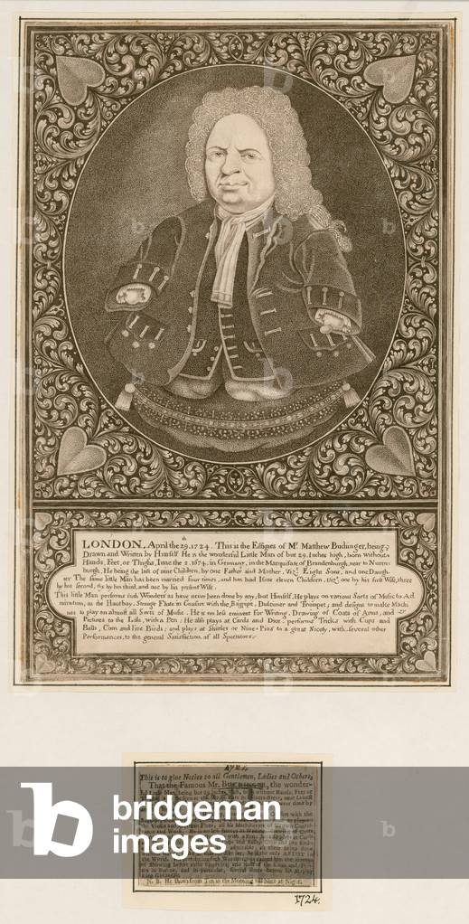 Mr Matthew Buchinger, dwarf (engraving)