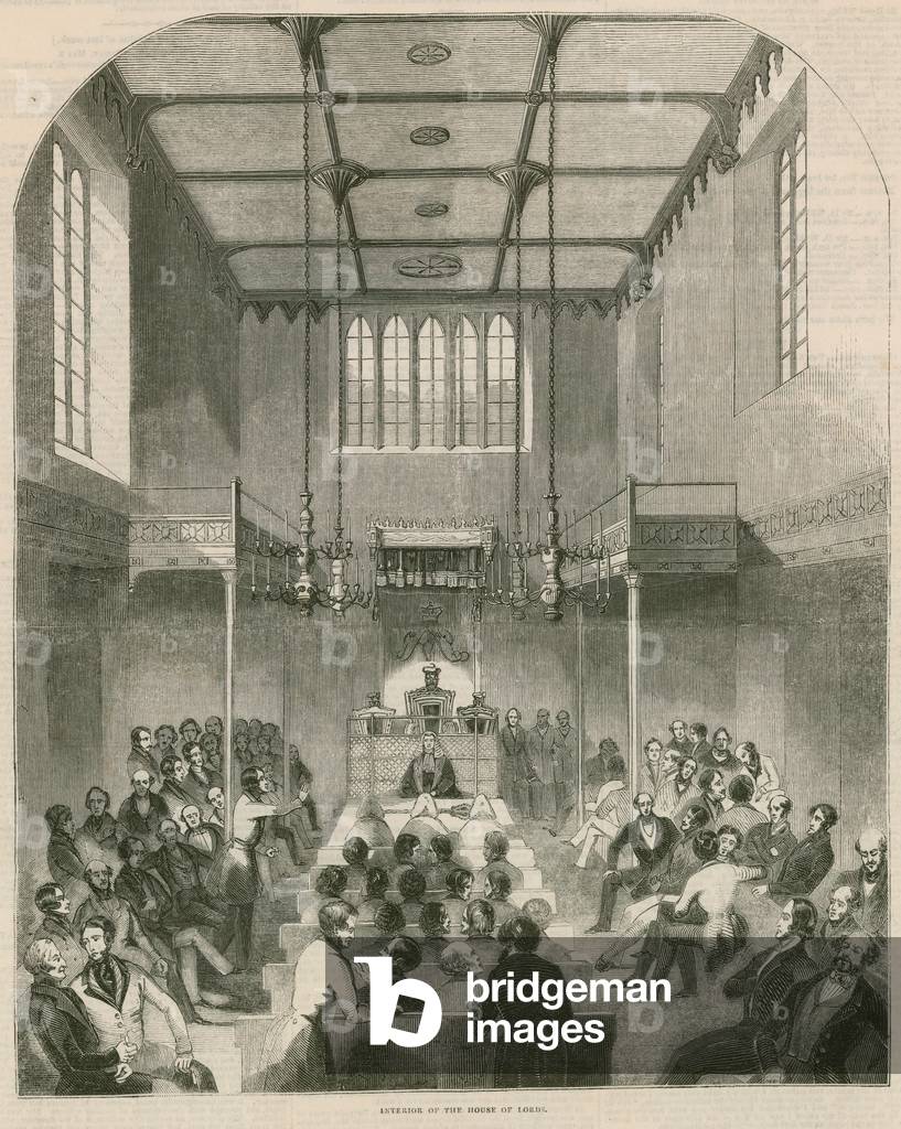 Interior of the House of Lords, Westminster, London (engraving)