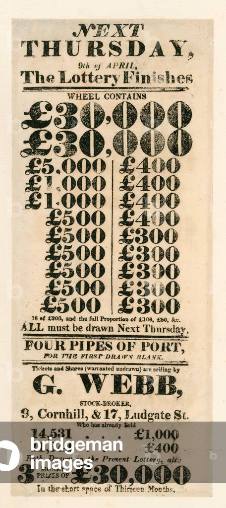 Lottery advertisement (engraving)