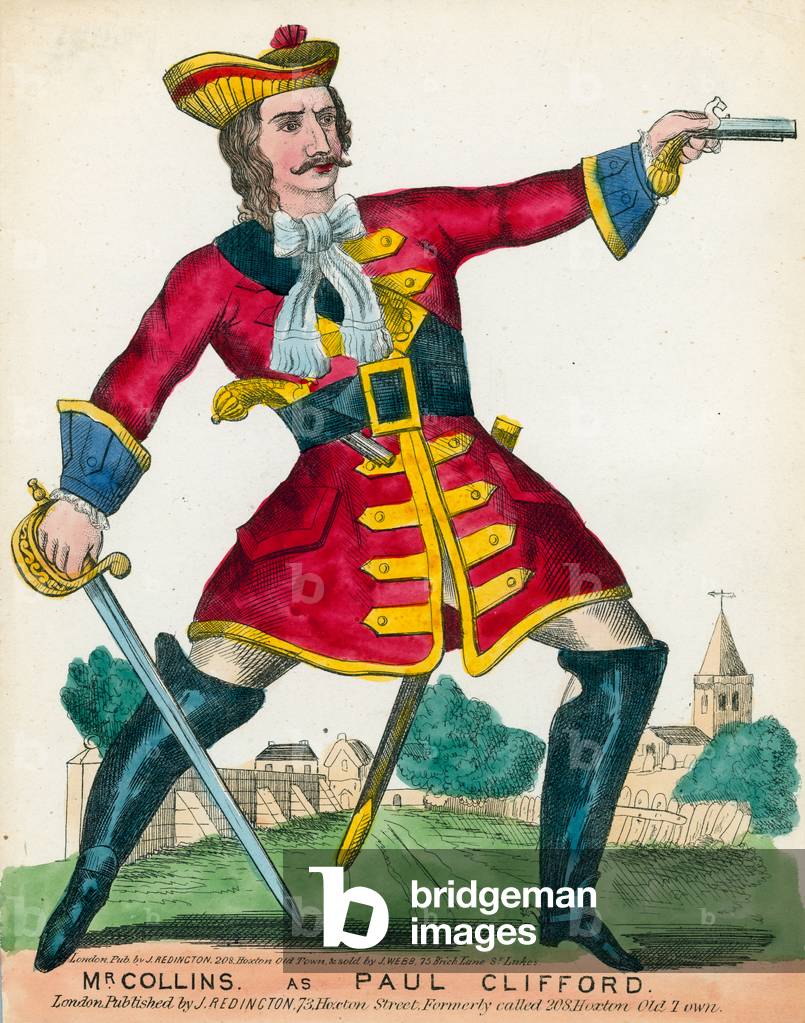 Mr Collins as Paul Clifford (coloured engraving)