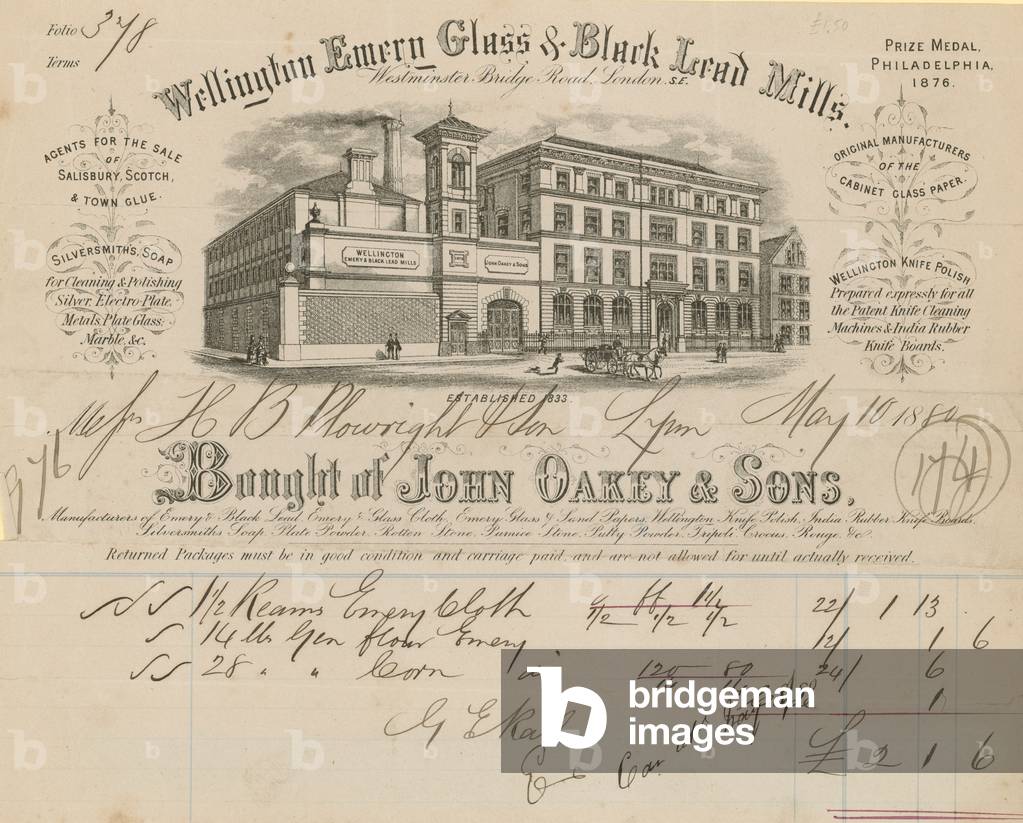 Bought for John Oakey & Sons (engraving)