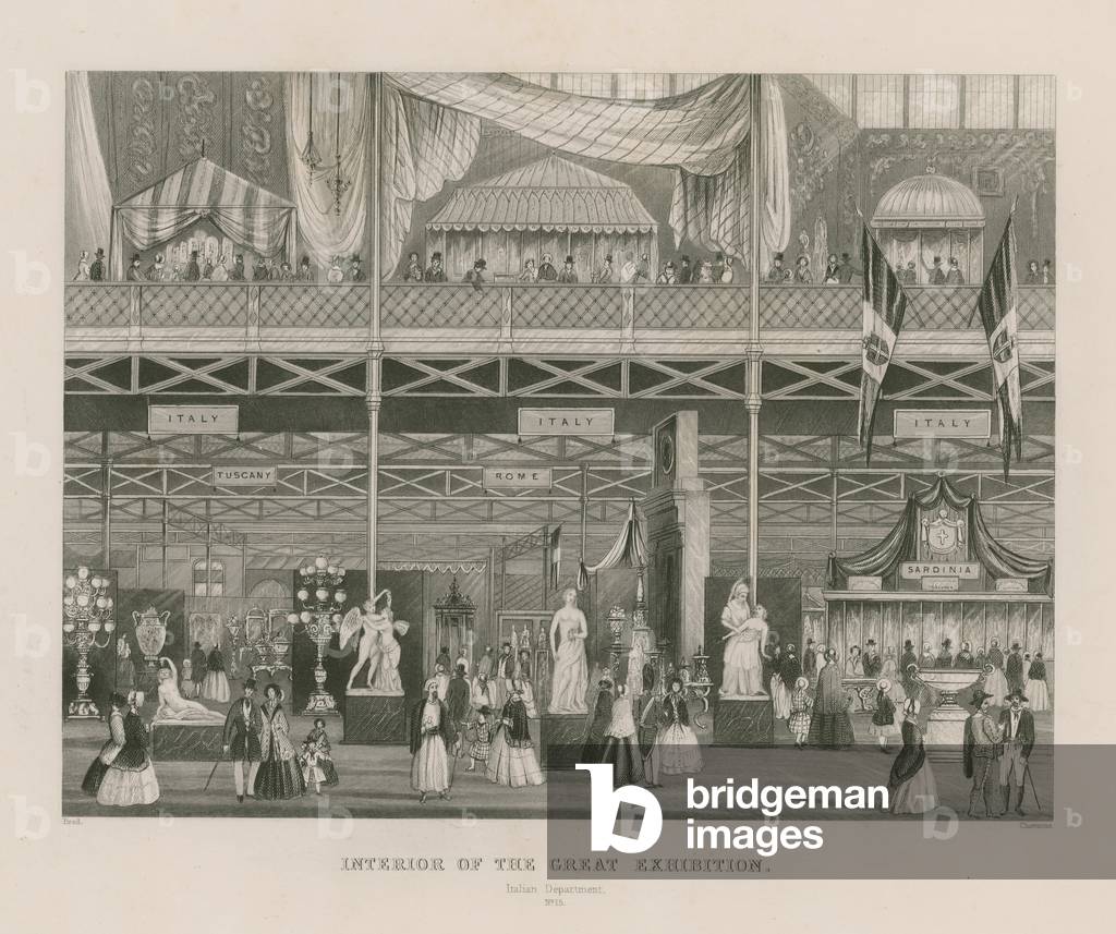 Interior of the Great Exhibition, 1851, Italian Department (engraving)